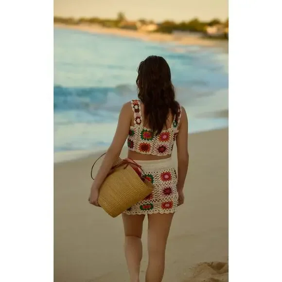 NWT Beach Riot x Anthropologie Crochet Cotton Crop Top - Large - Picture 4 of 5